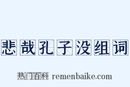 悲哉孔子没组词是什么意思的图片